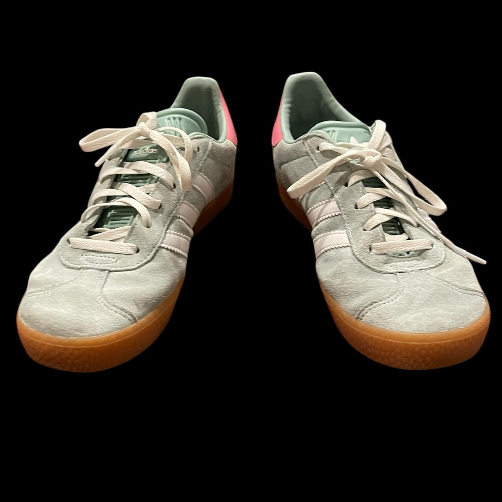 Adidas Sneaker Gazelle Hazy Green Teal White Pink US Kids 5.5 = Women 7 - 7.5 - Picture 5 of 16